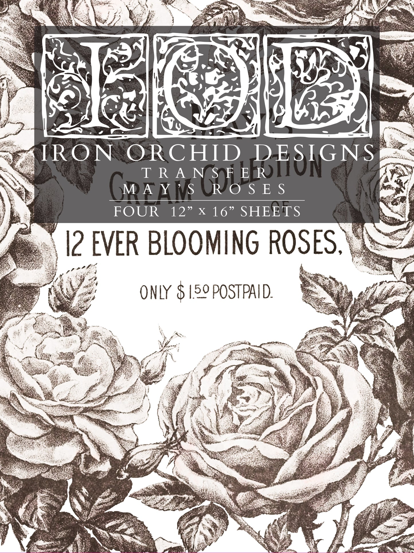 May's Roses Decor Transfer