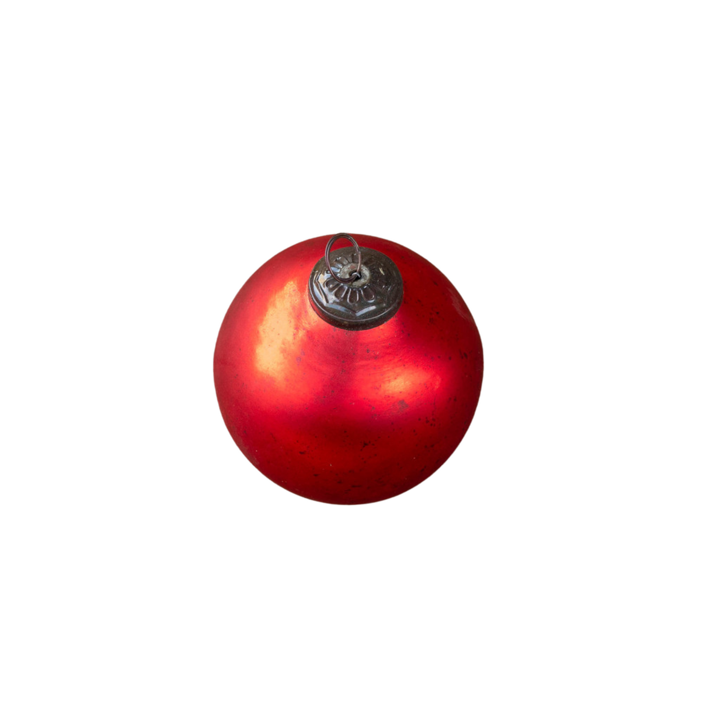 Antique Matte Ruby Glass Ball Ornament