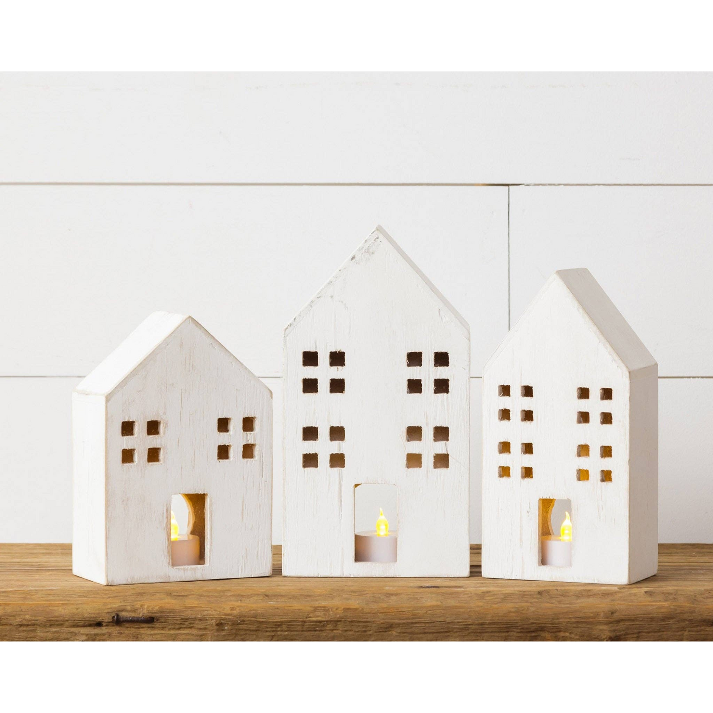 Whitewashed Wooden Houses