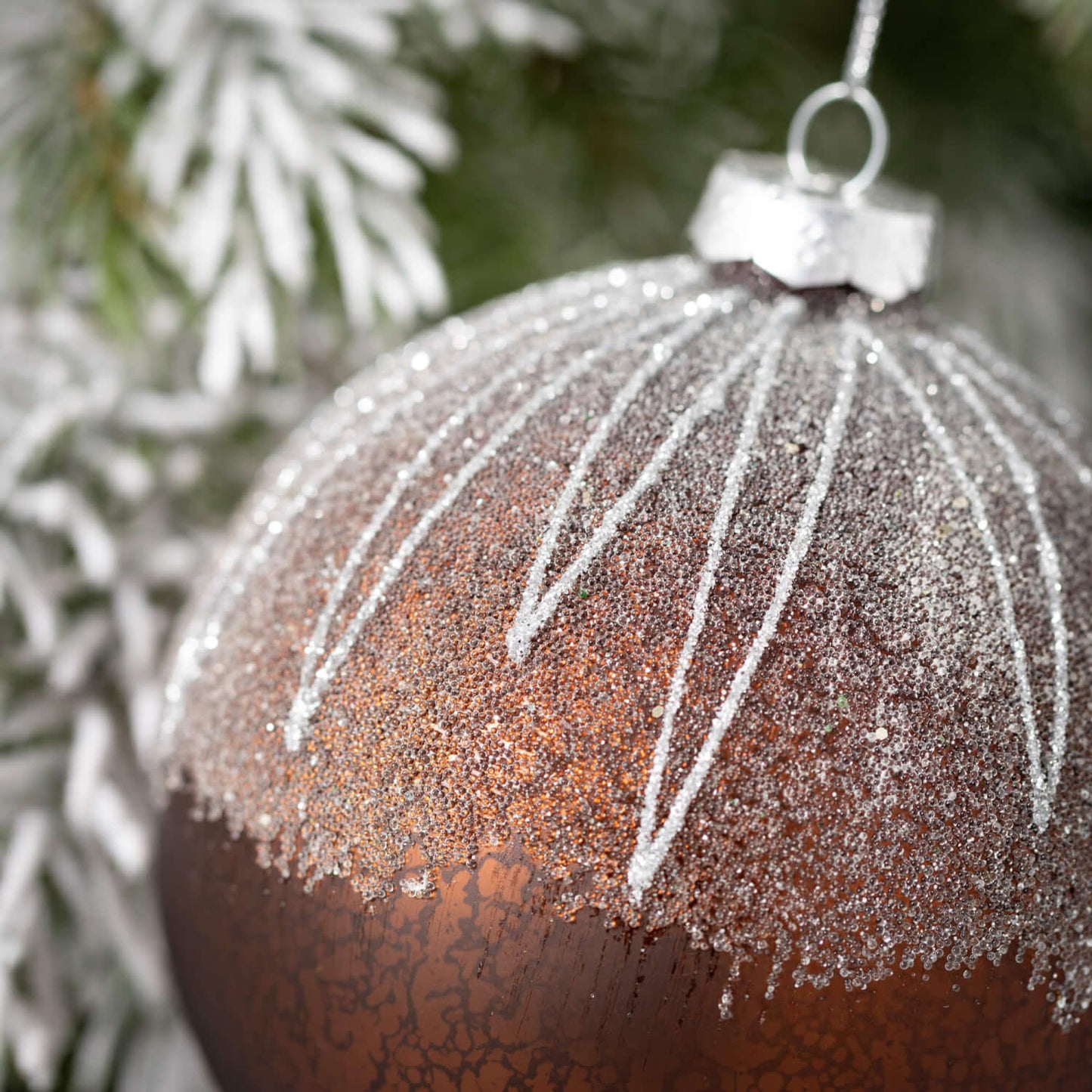 Frosted Metallic Ornament 4"