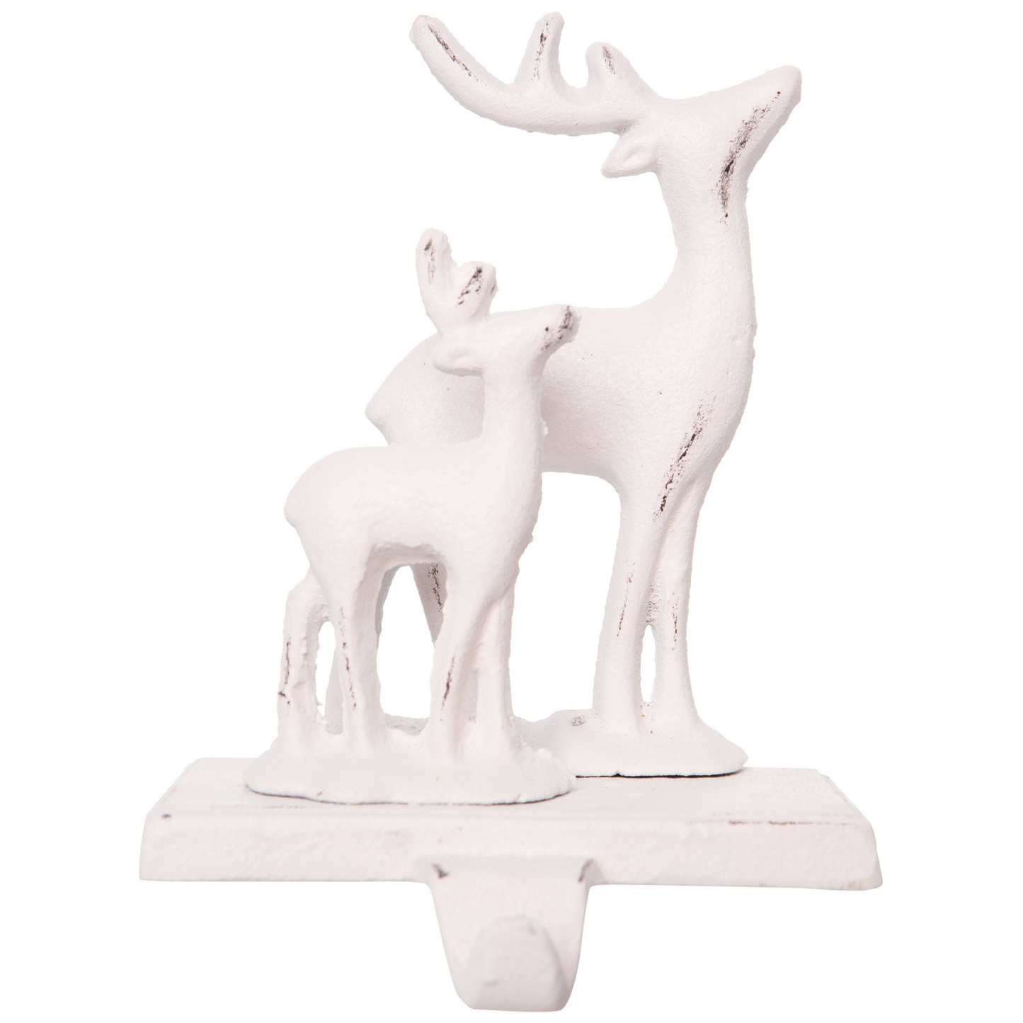 Antique White Deer & Fawn Stocking holder