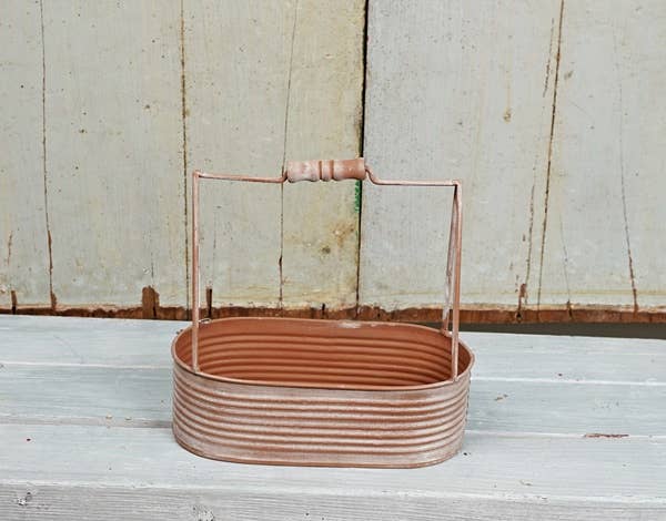 Antique Style Metal Oval Box