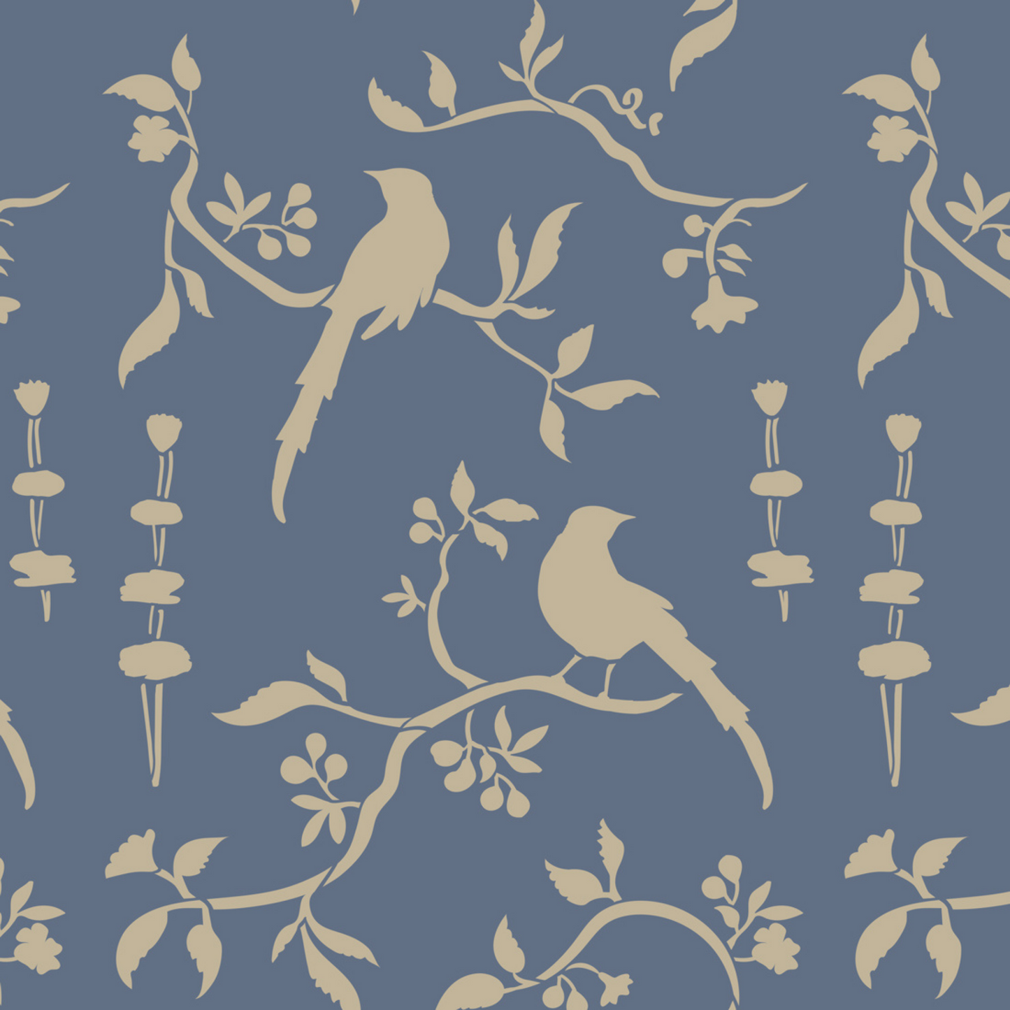 Chinoiserie Birds Stencil