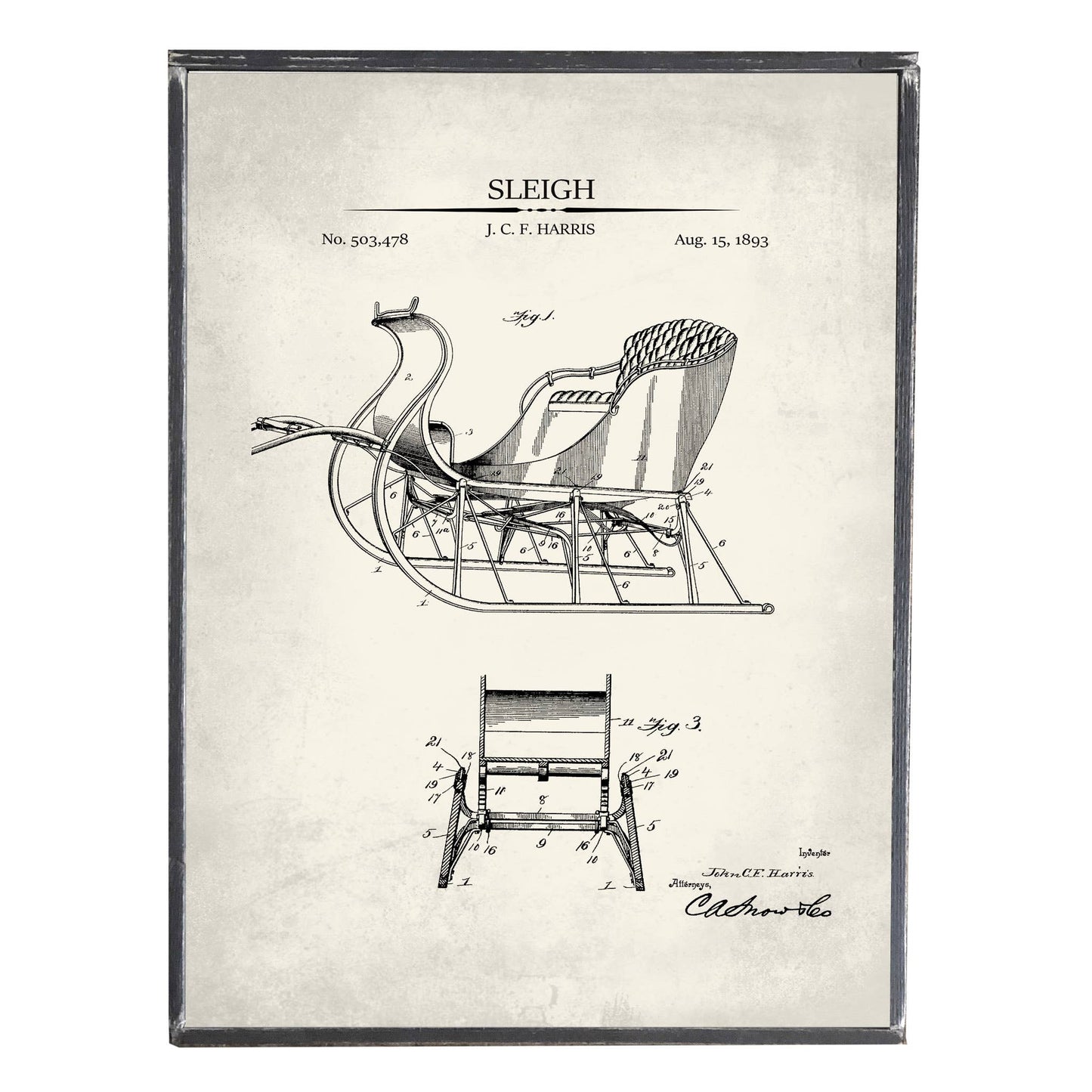 Vintage Style Sleigh Blueprint