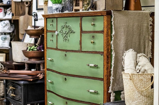 Amsterdam Green + Firle + a touch of Old White Chalk Paint®