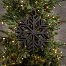  Black Flocked Snowflake Ornament