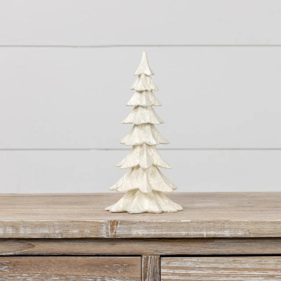 Off-White Resin Tree 9"