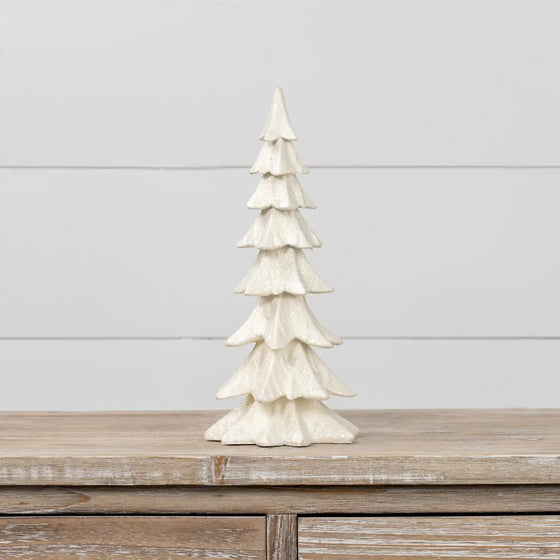 Off-White Resin Tree 12"