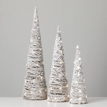  Lighted Frosted Cone Trees