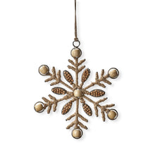  Jute Star Snowflake Christmas Ornament - Natural