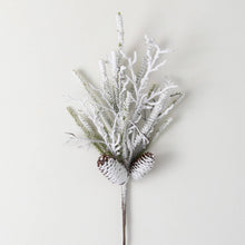  Flocked Pine Twig Spray