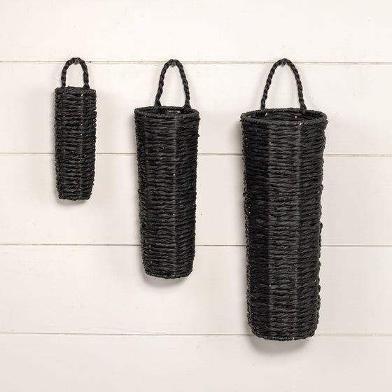 Black Grass Wall Baskets