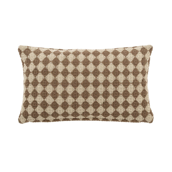 Check Weave Pillow Brown