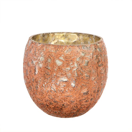 Coral Crackle Votive