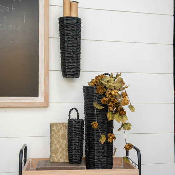 Black Grass Wall Baskets