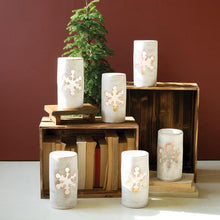  White Clay Snowflake Luminary