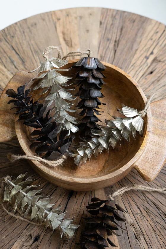 Antique Silver Metal Pine Cone Ornament