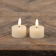  Set of 2- 3D Flame Cream Tealight Candles