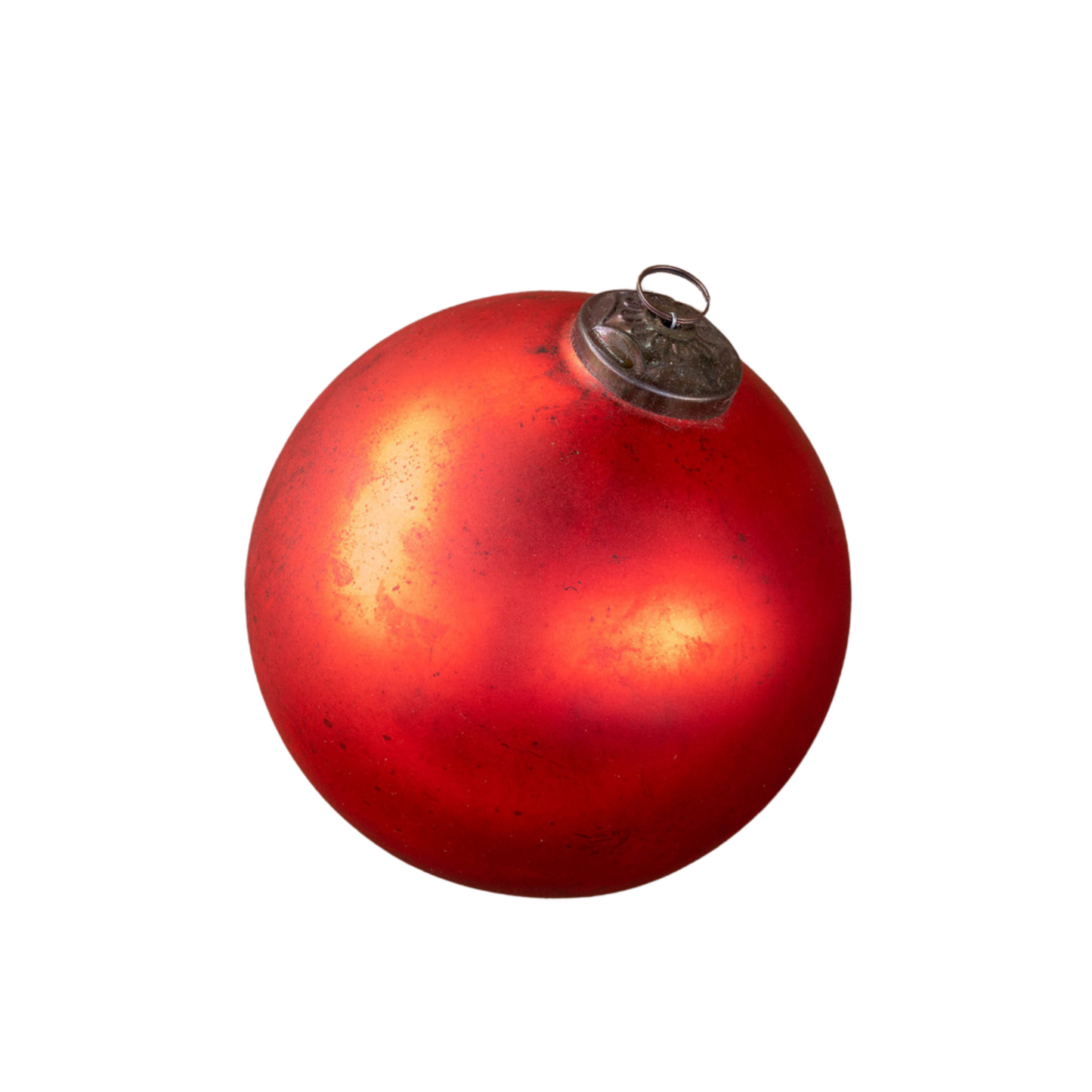 Antique Matte Ruby Glass Ball Ornament