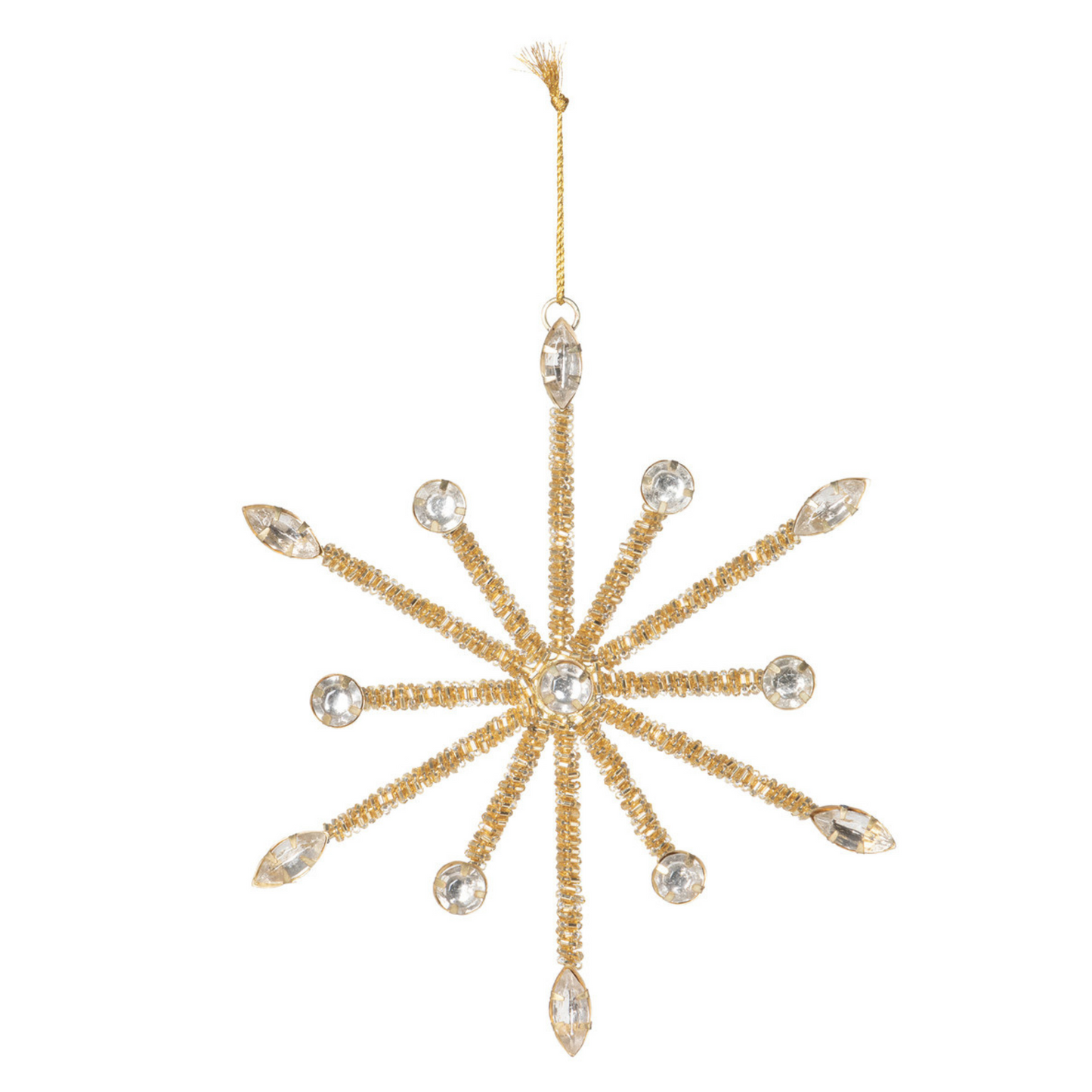 Starburst Gold Beaded Ornament
