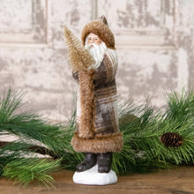  Brown and White Plaid Belsnickle Holding Tree