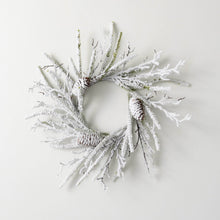  Flocked Pine Twig Mini Wreath