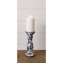  Blue Floral Taper/Pillar Candle Holder MED