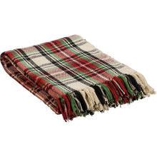  Cream Plaid Throw Blanket