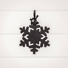  Black Flocked Snowflake Ornament