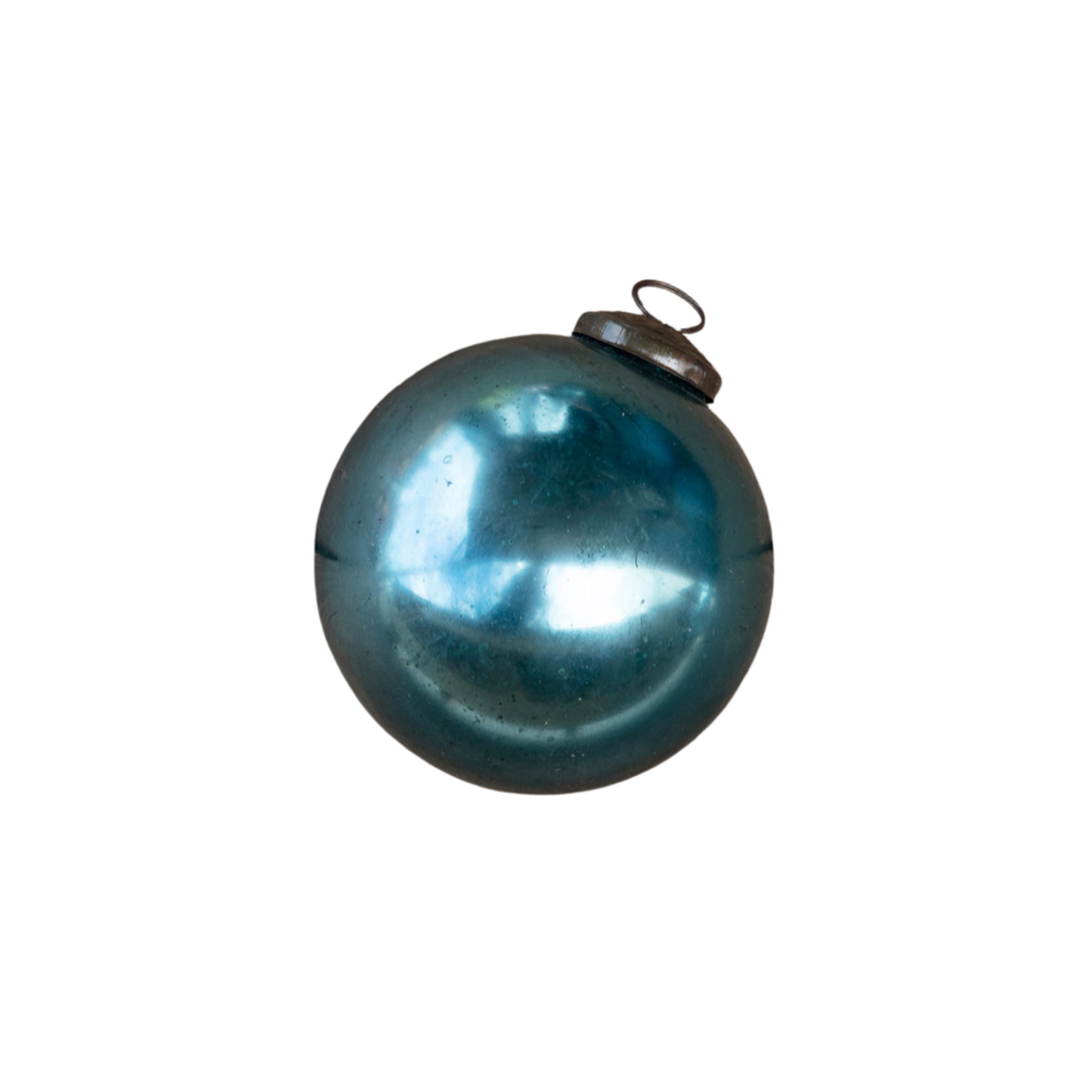 Antique Shiny Blue Kyanite Glass Ball Ornament