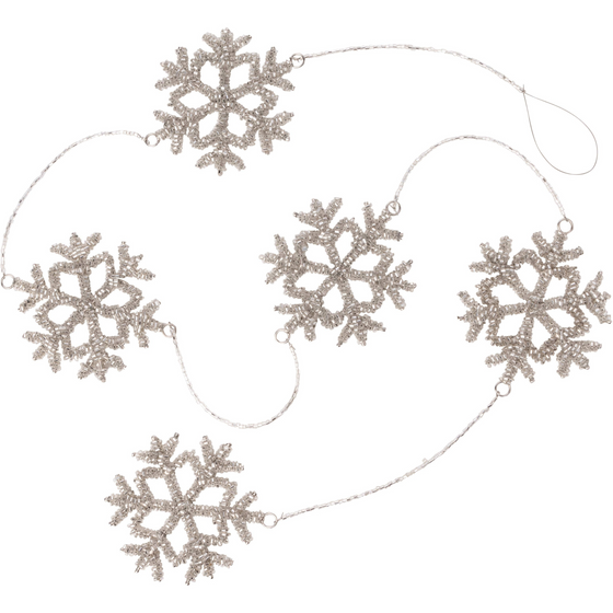 Glass Bead Snowflake Garland