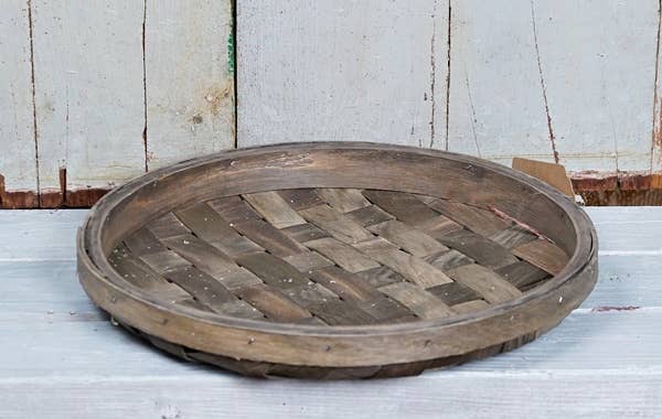 Rustic Tobacco Round Tray