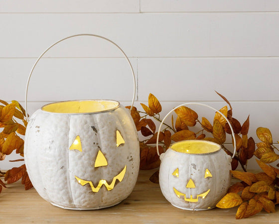 White Metal Jack O' Lantern