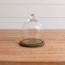  Glass Cloche With Wood Base, Tall