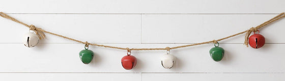 Red, Green, and White Bell Garland